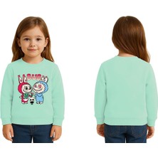 Sedirli Unisex Labubu Baskılı Çocuk Swaetshirt 3 Iplik Şardonlu