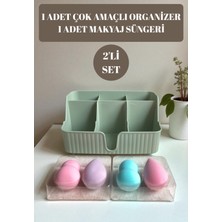 Feyza Design Iki Parça Makyaj Organizer ve Sünger Seti, Kozmetik Düzenleyici