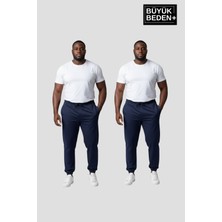 Superlife Erkek Büyük Beden Ikili Jogger Paça Lastikli Ince Eşofman Altı Seti  SPR26BEA951+2