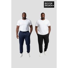 Superlife Erkek Büyük Beden Ikili Jogger Paça Lastikli Ince Eşofman Altı Seti  SPR26BEA951+2