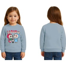 Sedirli Unisex Labubu Baskılı Çocuk Swaetshirt 3 Iplik Şardonlu