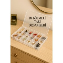 Feyza Design Çok Bölmeli Takı ve Küpe Organizer Kutusu 18 Bölme Düzenleyici