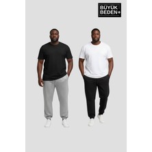 Superlife Erkek Büyük Beden Ikili Jogger Paça Lastikli Ince Eşofman Altı Seti  SPR26BEA951+2