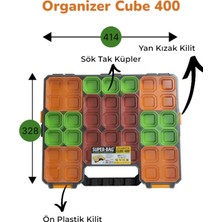 Feyza Design Modüler Organizer Cube 400, Yandan Ilave Kızaklı, Sök Tak Parça Kutusu