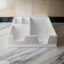 Feyza Design Beyaz Masaüstü Organizer ve Kalemlik, Düzenleyici, Şık ve Kullanışlı