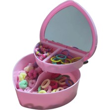 Feyza Design Kalp Tasarımlı Aynalı Takı Saklama Kutusu ve Tokalar Için Şık Düzenleyici