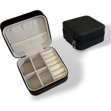 Feyza Design Şık ve Fonksiyonel Bölmeli Takı Kutusu ve Organizer, Siyah Renk