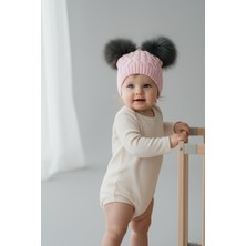 Soft and Baby Çift Ponponlu Triko Bere