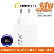 Teknofone Xiaomi Uyumlu 67 Watt Turbo Hızlı Şarj Adaptörü 67W Type-C Turbo Şarj Cihazı