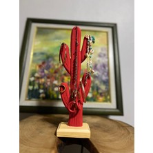 Feyza Design Şık Ahşap Kaktüs Takı Organizer, Düzenli ve Zarif Saklama Alanı