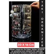 Feyza Design Pratik Çok Amaçlı Döner Takı Organizeri, Şık ve Dayanıklı Tasarım