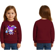 Sedirli Unisex Kuromi Baskılı Çocuk Swaetshirt 3 Iplik Şardonlu