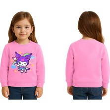 Sedirli Unisex Kuromi Baskılı Çocuk Swaetshirt 3 Iplik Şardonlu