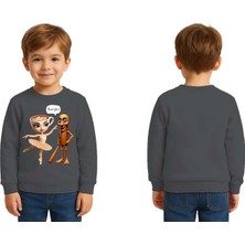Sedirli Unisex Braınrot Baskılı Çocuk Swaetshirt 3 Iplik Şardonlu