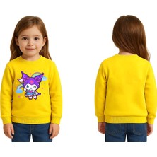 Sedirli Unisex Kuromi Baskılı Çocuk Swaetshirt 3 Iplik Şardonlu
