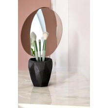 Feyza Design Şık Siyah Makyaj Organizeri ve Fırçalık, Düzenleyici Set