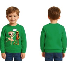 Sedirli Unisex Braınrot Baskılı Çocuk Swaetshirt 3 Iplik Şardonlu