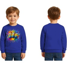 Sedirli Unisex Mınnıons Baskılı Çocuk Swaetshirt 3 Iplik Şardonlu