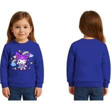 Sedirli Unisex Kuromi Baskılı Çocuk Swaetshirt 3 Iplik Şardonlu
