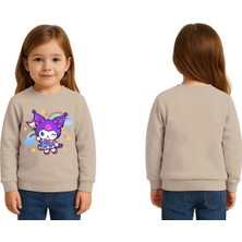 Sedirli Unisex Kuromi Baskılı Çocuk Swaetshirt 3 Iplik Şardonlu