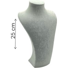 Feyza Design Elisa Kolye Mankeni Takı ve Kuyumcu Standı 25 cm Gri