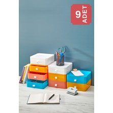 Feyza Design Pratik 9'lu Takı, Makyaj ve Kozmetik Düzenleyici Çekmece Seti