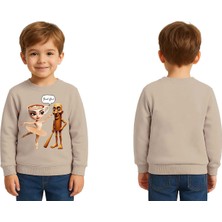 Sedirli Unisex Braınrot Baskılı Çocuk Swaetshirt 3 Iplik Şardonlu