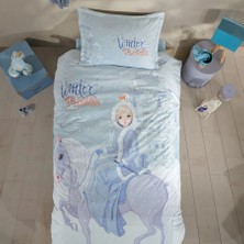 Clasy Ranforce %100 Pamuk Tek Kişilik Nevresim Winter Princess V1 Turkuaz