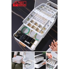 Feyza Design Çok Bölmeli Aynalı Çekmeceli Makyaj ve Takı Organize Edici