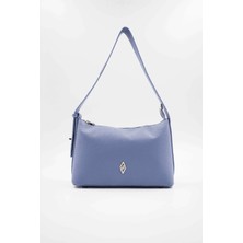 Hüvendo Klipsle Ayarlanabilir Askı Detaylı Günlük Kadın Omuz Çantası Kot Mavi