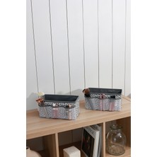 Feyza Design 2'li Yaprak Gri Makyaj ve Kozmetik Organizer Seti