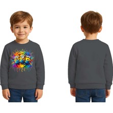 Sedirli Unisex Mınnıons Baskılı Çocuk Swaetshirt 3 Iplik Şardonlu