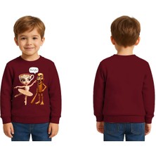 Sedirli Unisex Braınrot Baskılı Çocuk Swaetshirt 3 Iplik Şardonlu