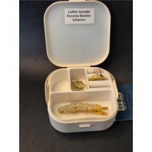 Feyza Design Taşınabilir Aynalı Makyaj Takı Kutusu, Mini Boy, Organize, Çanta Boy, 9x9 cm