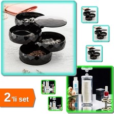 Feyza Design Çok Katlı Dönebilen Takı ve Makyaj Organizeri Seti Siyah