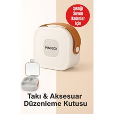 Feyza Design Mini Takı Kutusu 4 Bölmeli Seyahat Düzenleyici Beyaz