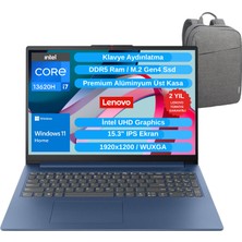 Lenovo Ideapad Slim 3 15IRH10 I7-13620H 16GB 512GB SSD 15.3" Wuxga IPS Windows 11 Home Dizüstü Bilgisayar - Lenovo Çanta Wz1