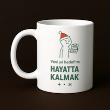 HanBazari Baskılı Kupa - "Yeni yıl hedefim: Hayatta Kalmak" - Hediyelik