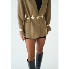 Versla Şık Metal Zincir Kadın Kemer Ceket Kemeri, Elbise Kemeri, Pantolon Kemeri