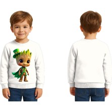 Sedirli Unisex Groot Baskılı Çocuk Swaetshirt 3 Iplik Şardonlu
