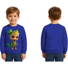 Sedirli Unisex Groot Baskılı Çocuk Swaetshirt 3 Iplik Şardonlu