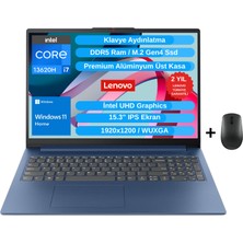 Lenovo Ideapad Slim 3 15IRH10 I7-13620H 24GB 1tb SSD 15.3" Wuxga IPS Windows 11 Home Dizüstü Bilgisayar - Lenovo Mouse Wz4