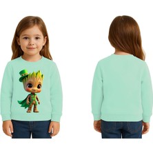 Sedirli Unisex Groot Baskılı Çocuk Swaetshirt 3 Iplik Şardonlu