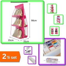 Feyza Design Pratik Dolap Içi Çanta ve Akordiyon Çekmece Düzenleyici Seti