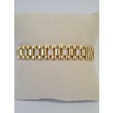 LOREN DESIGN XUPİNG Vip bileklik- Zirkon taşlı gold renk kuyumcu model bileklik