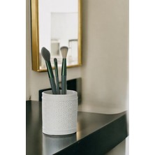 Feyza Design Beyaz Renk Çok Bölmeli Makyaj Fırça Organizeri ve Düzenleyici