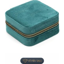 Feyza Design Mavi Renkli Aynalı Takı ve Makyaj Kutusu, Şık ve Kullanışlı Tasarım