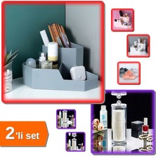 Feyza Design Pratik Çok Amaçlı Masaüstü ve Makyaj Pamuğu Organizer Seti