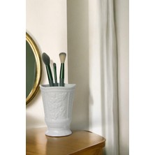 Feyza Design Şık Beyaz Makyaj Organizeri ve Fırça Düzenleyici Seti