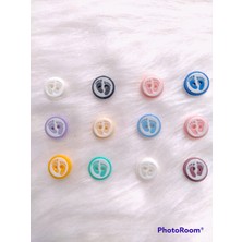 24 Adet Ayak Desenli Yuvarlak 15 Mm Düğme